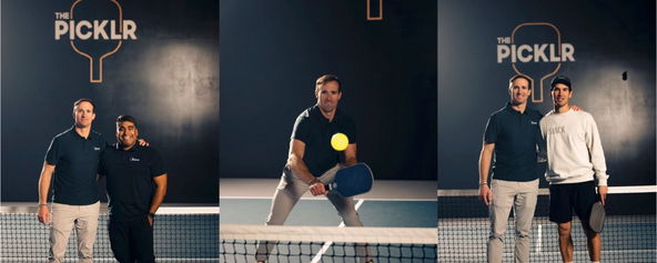 Drew Brees plays pickleball at The Picklr with Tyler Loong