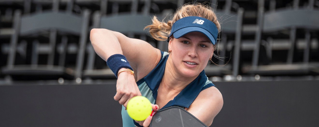Genie Bouchard competing at the North Carolina Cup.