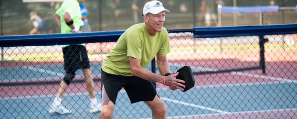 Owen Mitchell playing singles