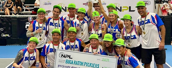 The Boca Raton Picklers celebrate their DreamCloud NPL Championship.