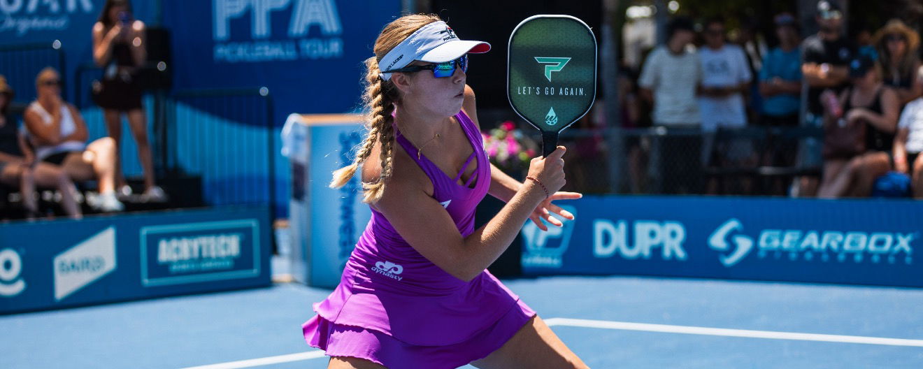 Anna Leigh Waters playing pickleball.