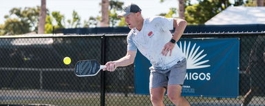 John Cincola playing pickleball. 