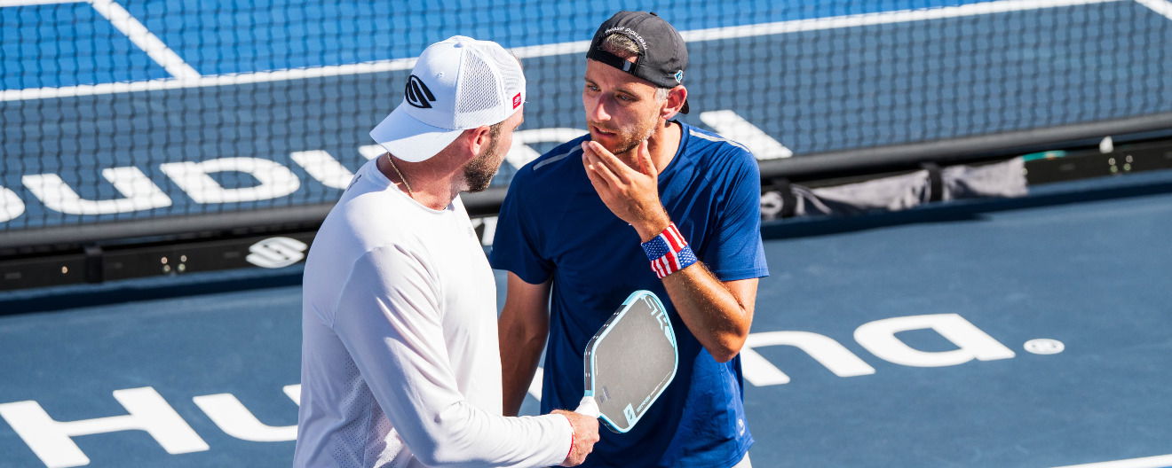 Jack Sock and Eric Roddy competing at the Select Medical Orange County Cup presented by Reign Storm.