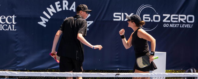 CJ Klinger and Mari Humberg celebrate their victory at the Select Medical Orange County Cup presented by Reign Storm.