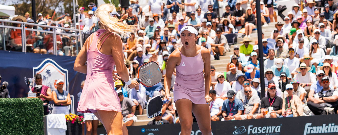 Anna Bright and Anna Leigh Waters celebrate their victory at the Select Medical Orange County Cup presented by Reign Storm.
