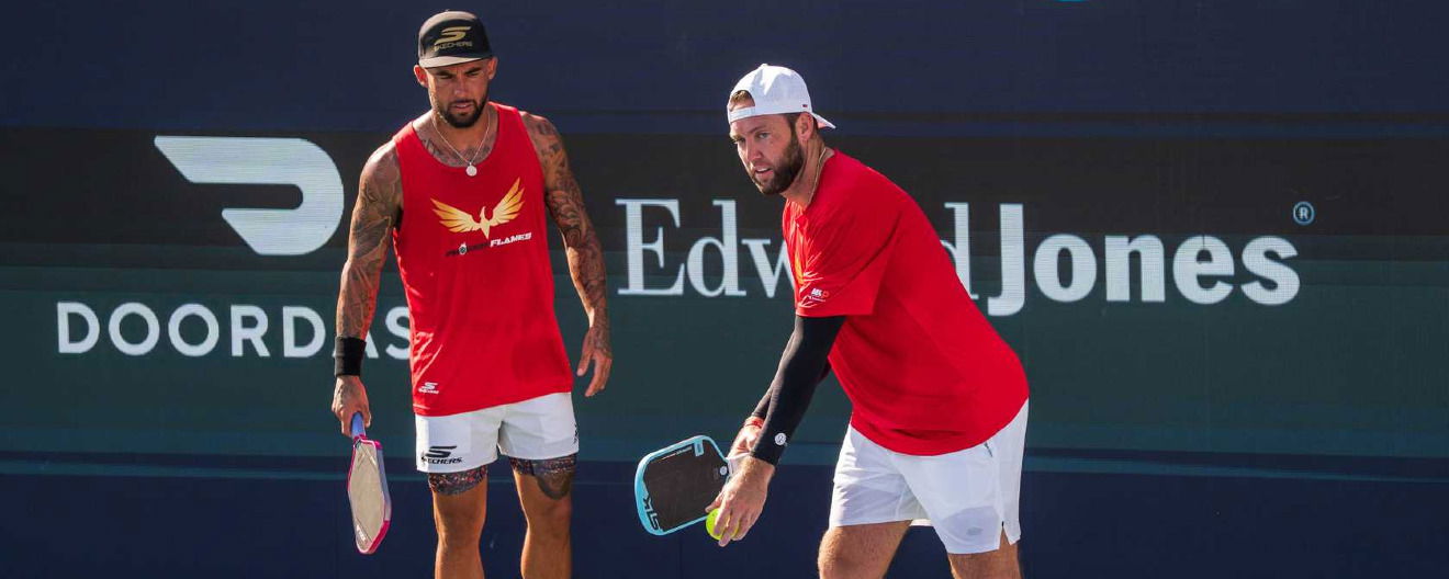 Jack Sock and Tyson McGuffin competing for the Phoenix Flames at Edward Jones MLP San Clemente.