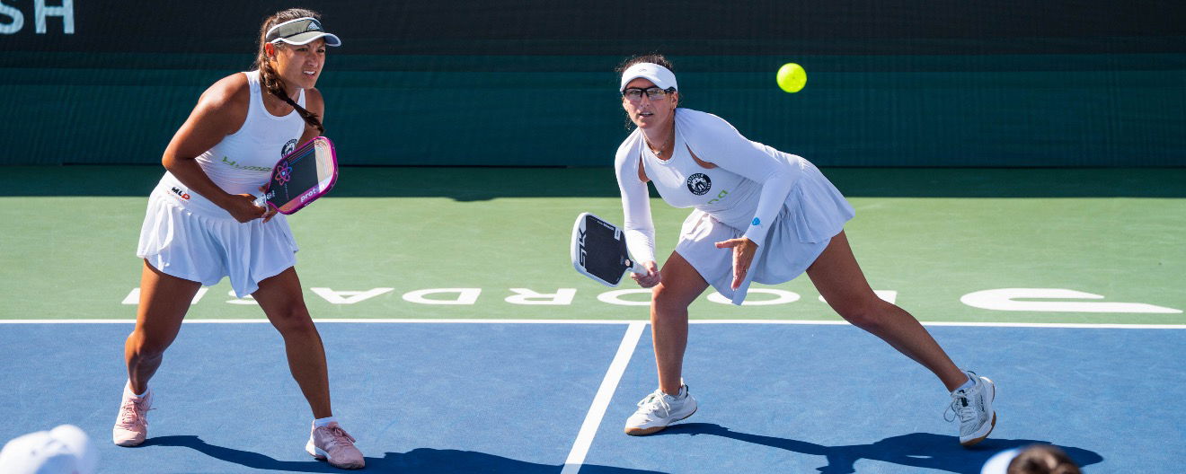 Brooklyn's Jackie Kawamoto and Rachel Rohrabacher competing at Life Time Rancho San Clemente.