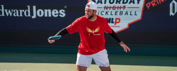 Jack Sock competing for the Phoenix Flames at the Edward Jones MLP San Clemente.