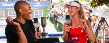 Anna Leigh Waters with ESPN's Christine Williamson on Thursday.
