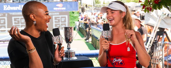 Anna Leigh Waters with ESPN's Christine Williamson on Thursday.