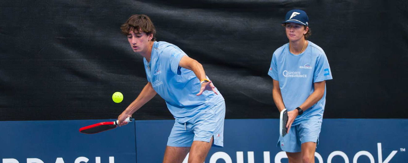 Gabe Tardio and Hayden Patriquin competing for the St. Louis Shock at the Advil Targeted Relief MLP Dallas.