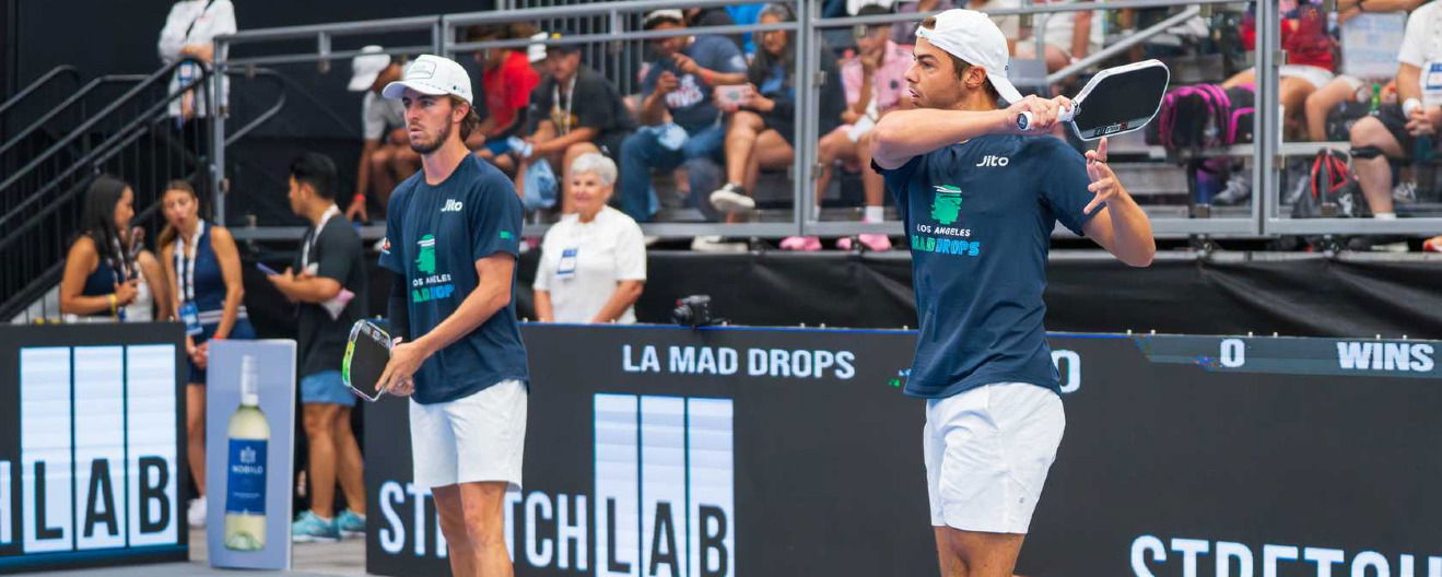 Ben Johns and Hunter Johnson competing for the Los Angeles Mad Drops at the Advil Targeted Relief MLP Dallas.