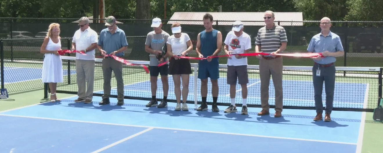 The pickleball courts were unveiled in Pittsburg, KS on Monday.