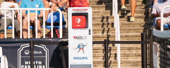 A photograph of an AED.