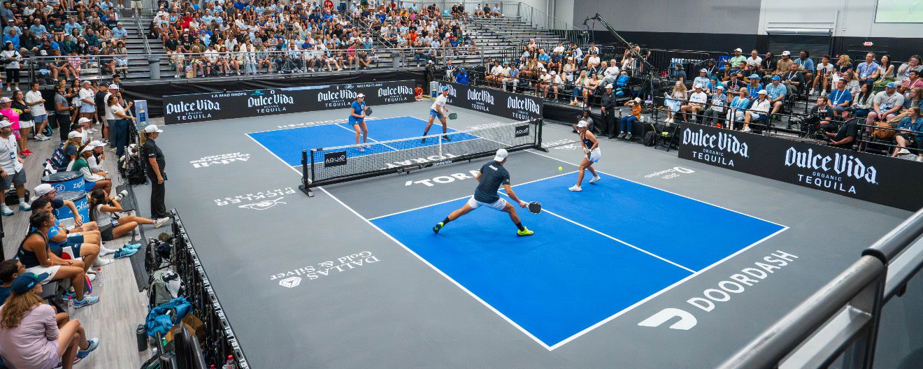 A pickleball court at a venue earlier this season.