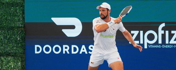 Dekel Bar competing for the Brooklyn Pickleball Team at MLP Phoenix.