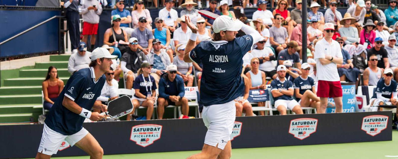 Christian Alshon and Eric Oncins competing in men's doubles for the Texas Ranchers at the Toray MLP Playoffs San Diego.