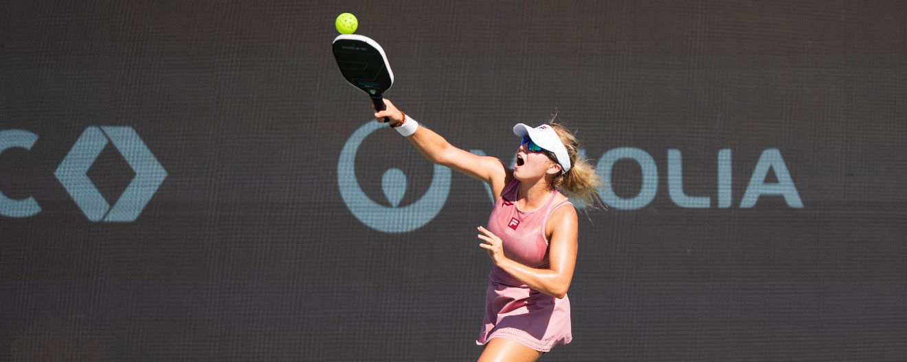 Anna Leigh Waters playing pickleball.