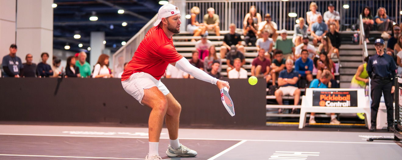 Jack Sock competing at the Walgreens Open at the Las Vegas Strip.