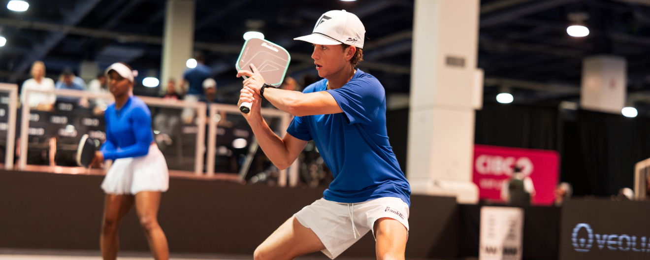 Hayden Patriquin and Tyra Black competing in mixed doubles at the Walgreens open at the Las Vegas Strip.