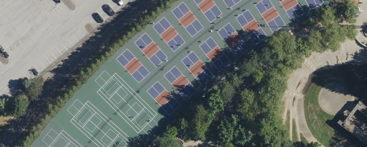 The courts at Sawyer Point Park in Cincinnati, OH.