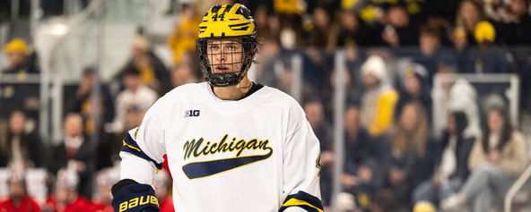 Will Horcoff on the ice for the University of Michigan.