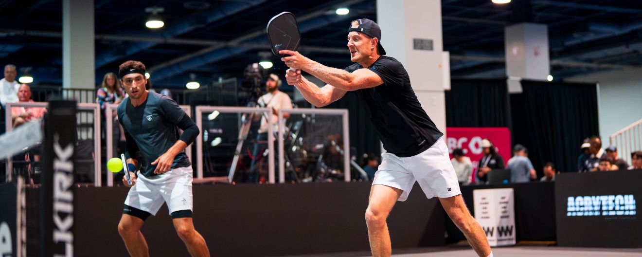 Riley Newman and Jay Devilliers competing at the Walgreens Open at the Las Vegas Strip.