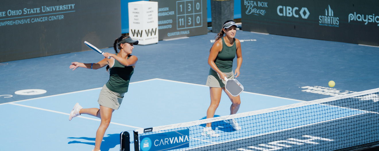 Jade Kawamoto (left) and Jackie Kawamoto (right) competing at the Veolia Cincinnati Showcase presented by Six Zero.