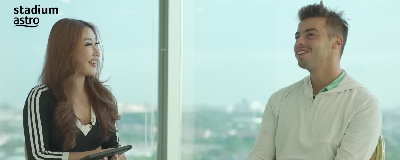 TV host Michelle Lee with Ben Johns.