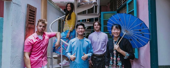 Ben Johns, Anna Bright, Jimmy Lion Kai Long, Christian Alshon, and Zoey Wang in a photoshoot.