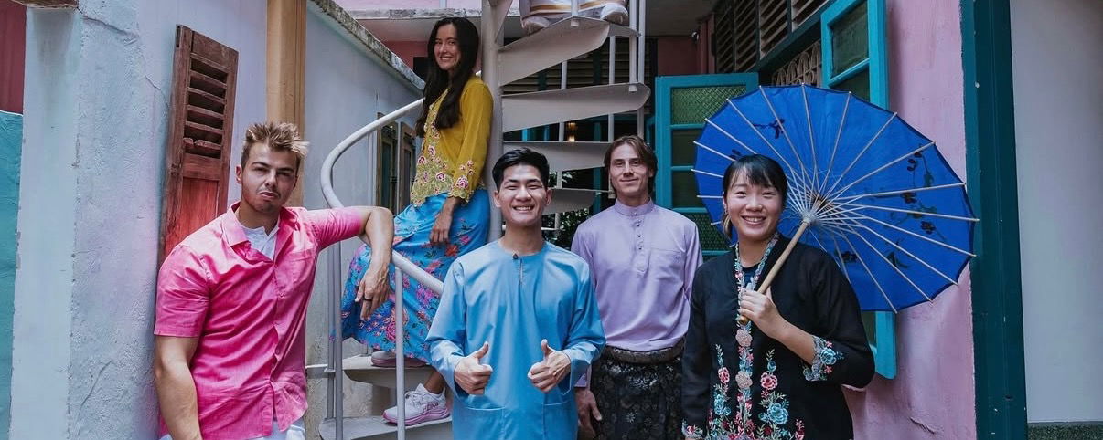 Ben Johns, Anna Bright, Jimmy Lion Kai Long, Christian Alshon, and Zoey Wang in a photoshoot.