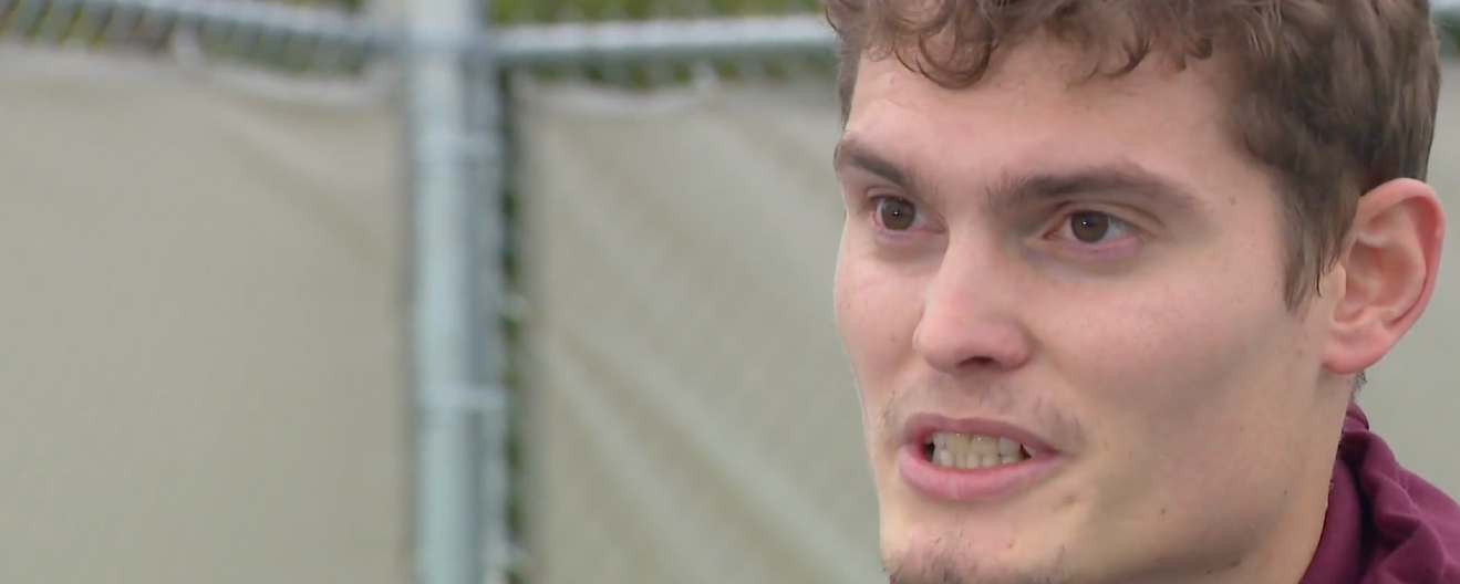 Rory Bakke talking to the camera.