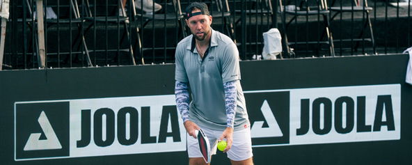 Jack Sock competing at the Fasenra Virginia Beach Cup presented by JOOLA.