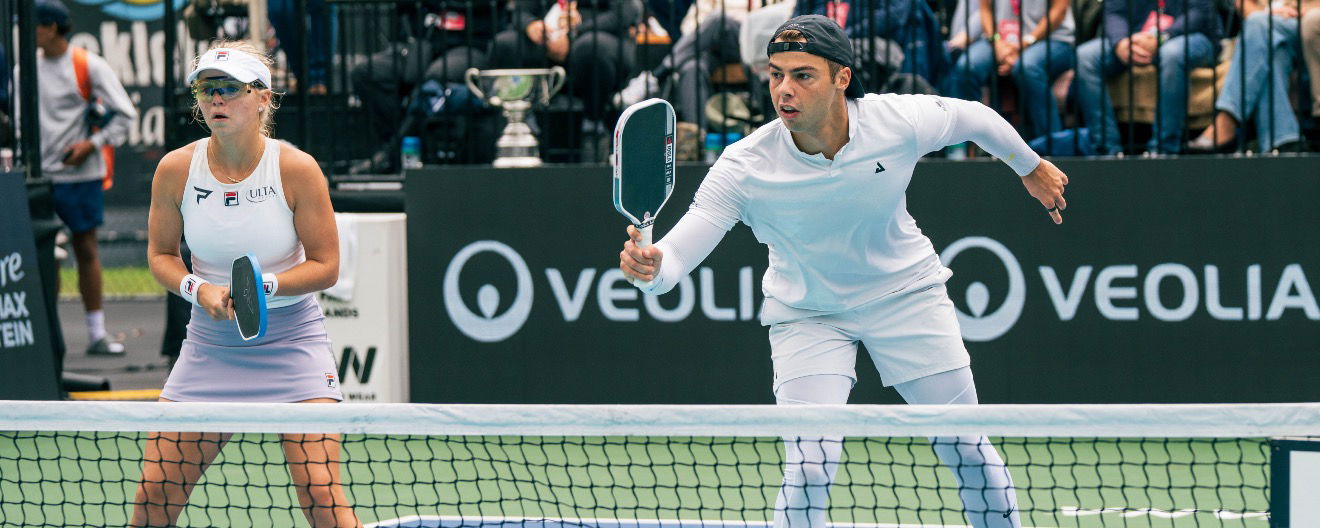 Anna Leigh Waters and Ben Johns on the court together in Virginia Beach.
