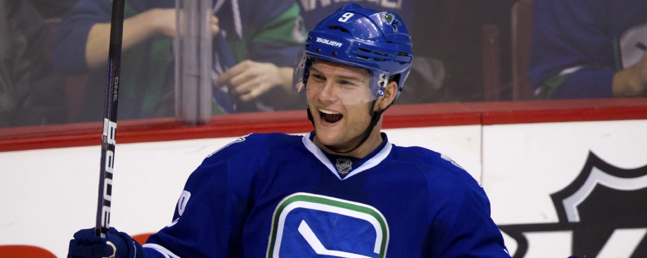 Cody Hodgson in a Vancouver Canucks jersey.