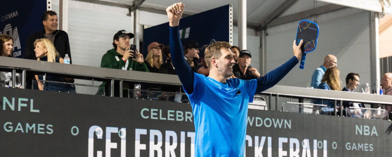 Dirk Nowitzki on the pickleball court.