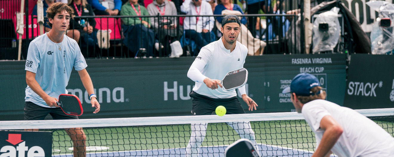 Gabe Tardio and Ben Johns on the court.