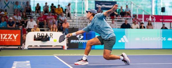Michael Loyd playing pickleball.