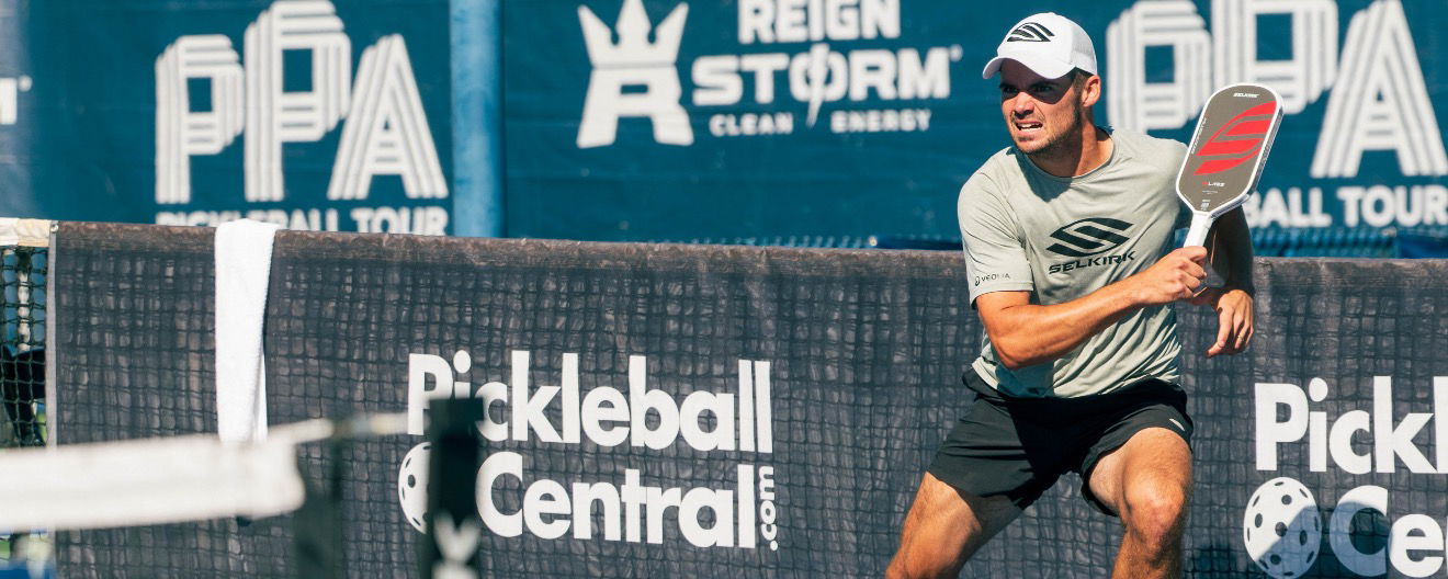 Marshall Brown on the court against Connor Garnett.