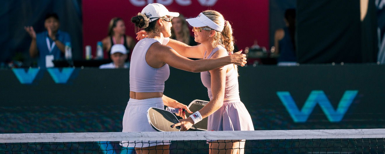 Anna Leigh Waters and Anna Bright on the court.