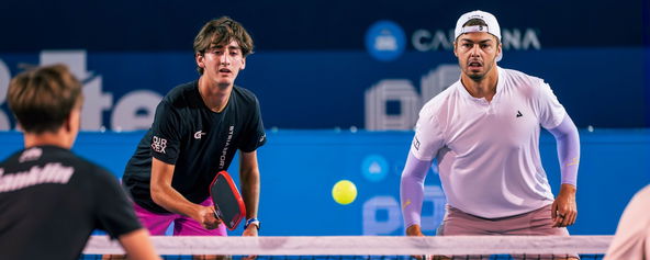 Ben Johns and Gabe Tardio at work in Las Vegas.