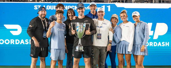 The St. Louis Shock with the Edward Jones MLP Cup trophy.