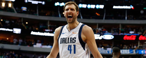 Dirk Nowitzki as a member of the Dallas Mavericks.