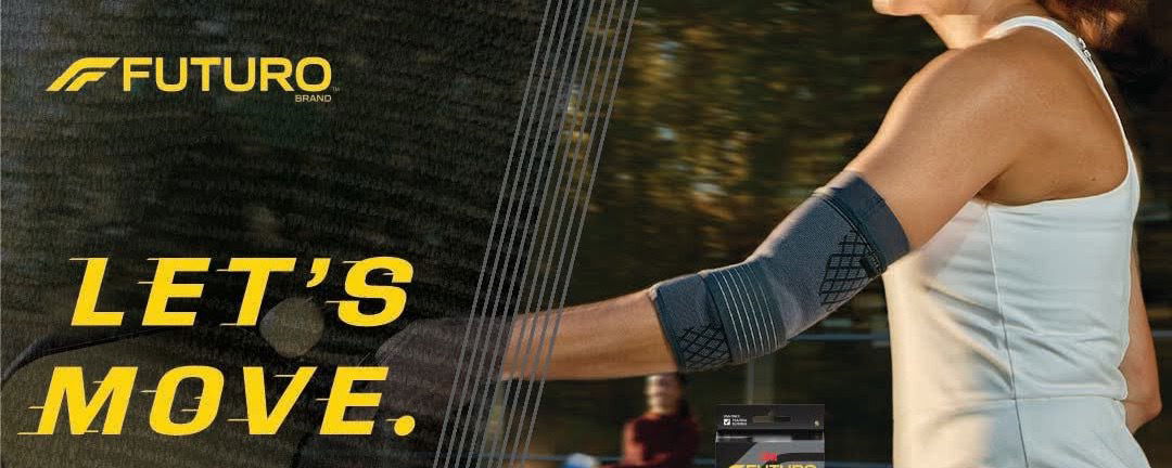 A woman showcasing the FUTURO Brand sleeve.