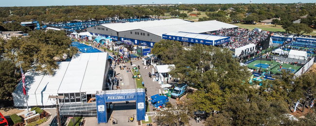 A drone shot of Pickleball Boulevard.