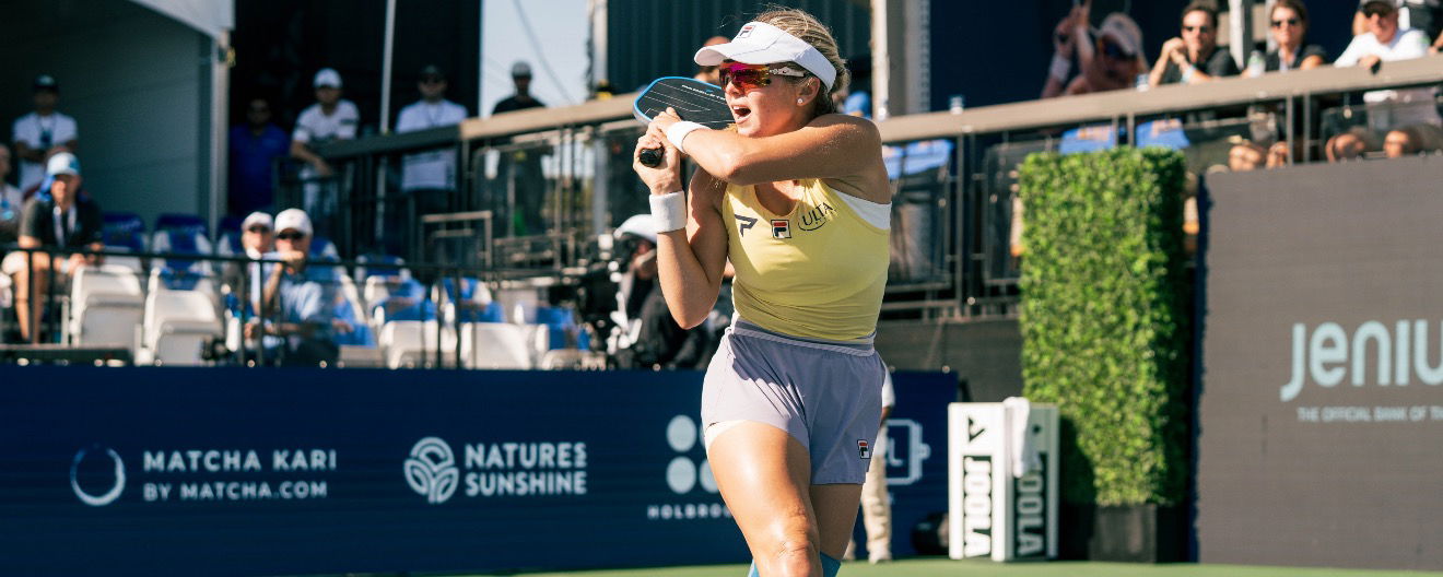 Anna Leigh Waters competing at the Jenius Bank Pickleball World Championships.