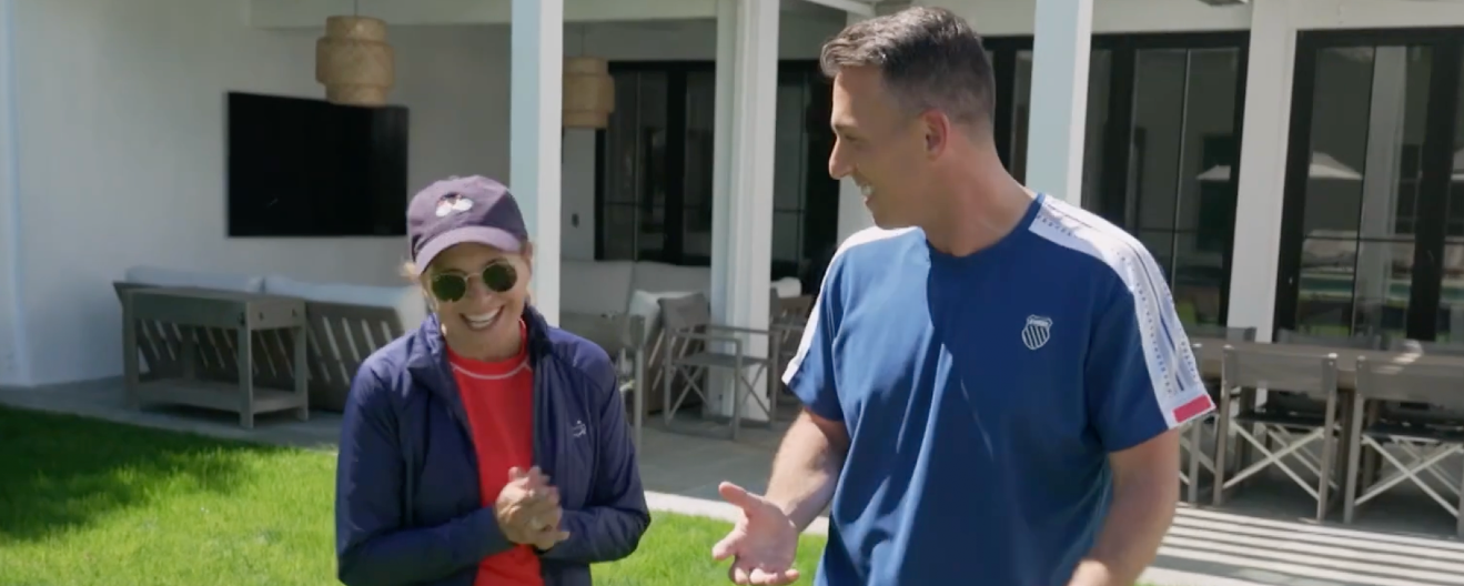 Katie Couric and Matt Manasse spend a day on the court.