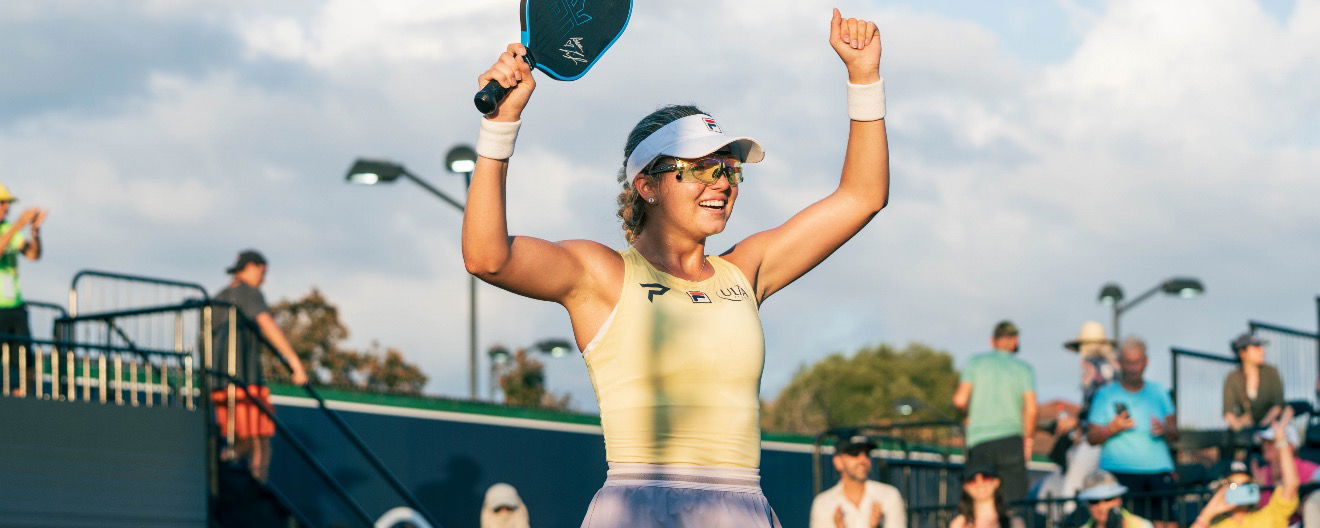 Anna Leigh Waters celebrates her Triple Crown victory in Lakeland.