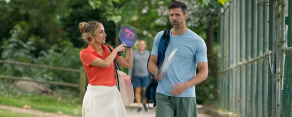 Actors Zibby Allen and James Lafferty performing a scene.