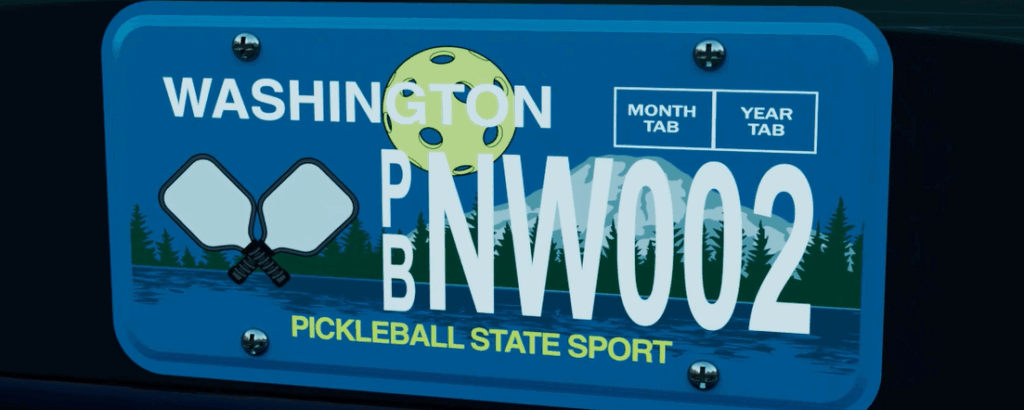An image of the pickleball license plate.